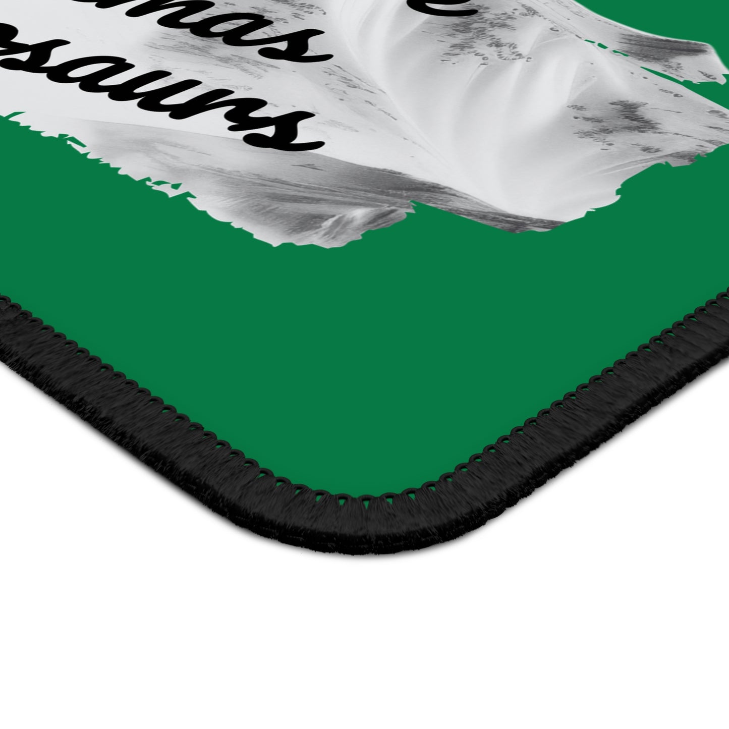 Christmas Dinosaur Gaming Mouse Pad, Holiday Santa Sleigh Design, Xmas Desk Mat, Gift for Gamers, Xmas Office Decor