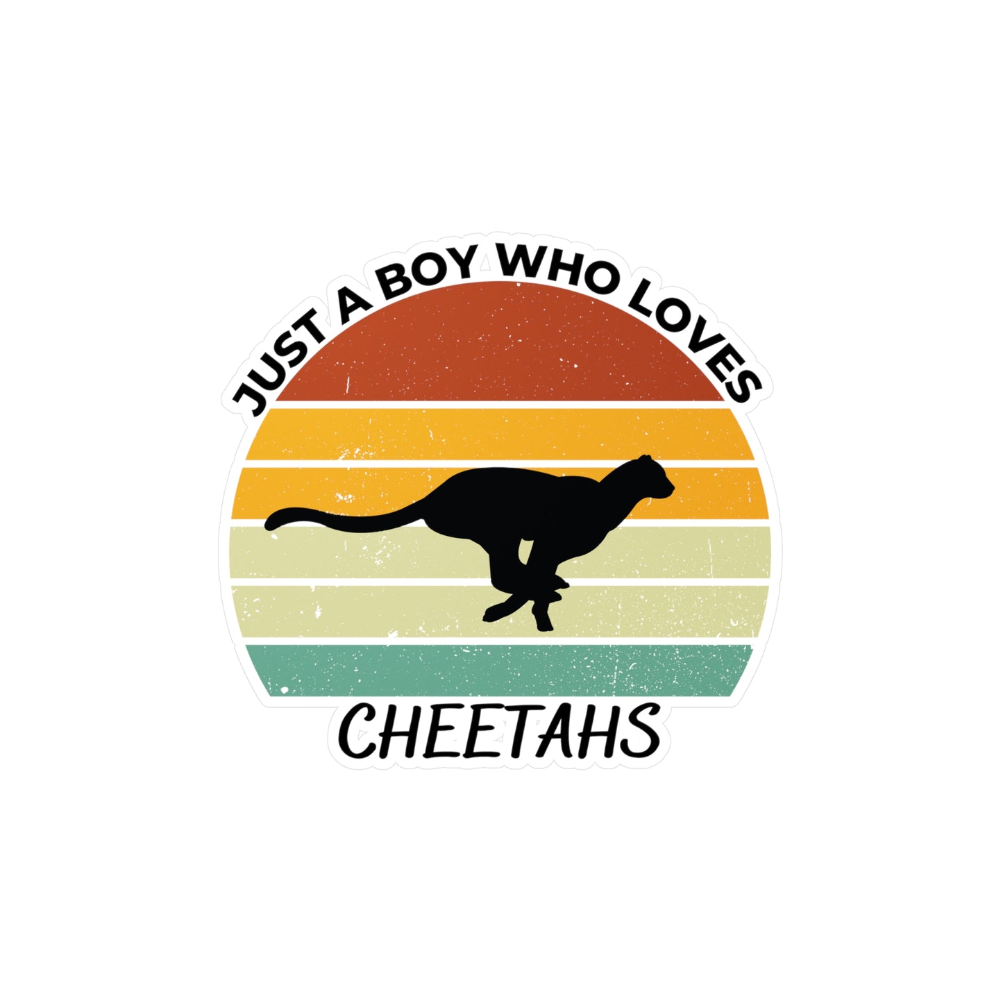 Just a Boy Who Loves Cheetahs Kiss-Cut Vinyl Decals