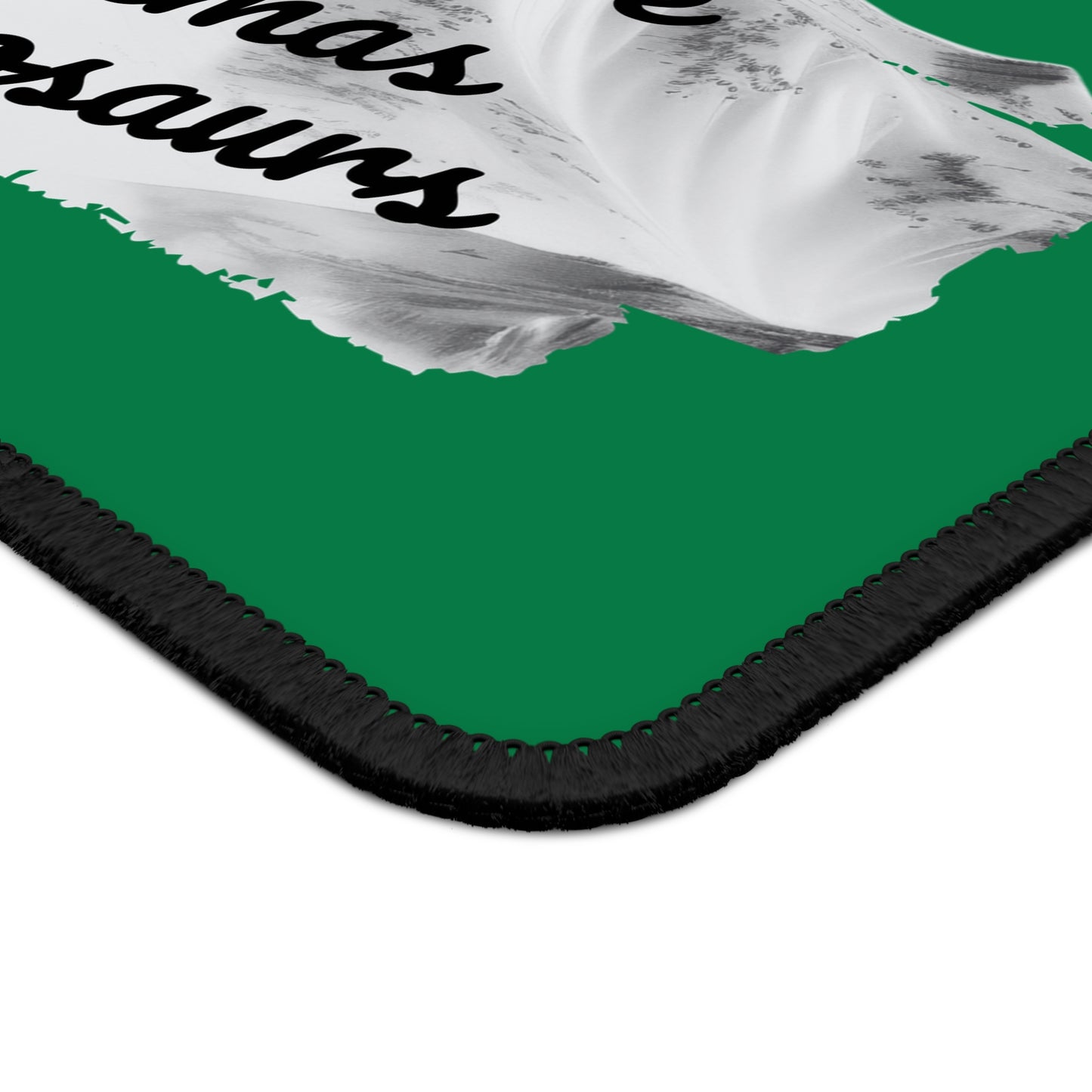 Christmas Dinosaur Gaming Mouse Pad, Holiday Santa Sleigh Design, Xmas Desk Mat, Gift for Gamers, Xmas Office Decor
