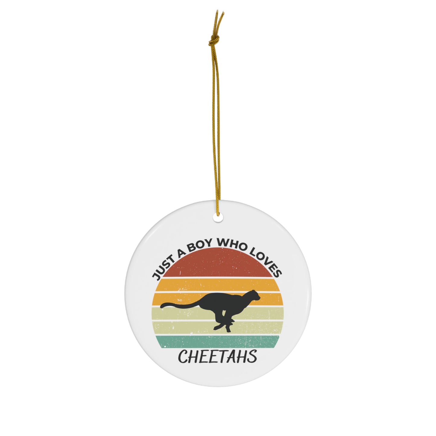 Just a Boy Who Loves Cheetahs Ceramic Ornament, 3 Shapes