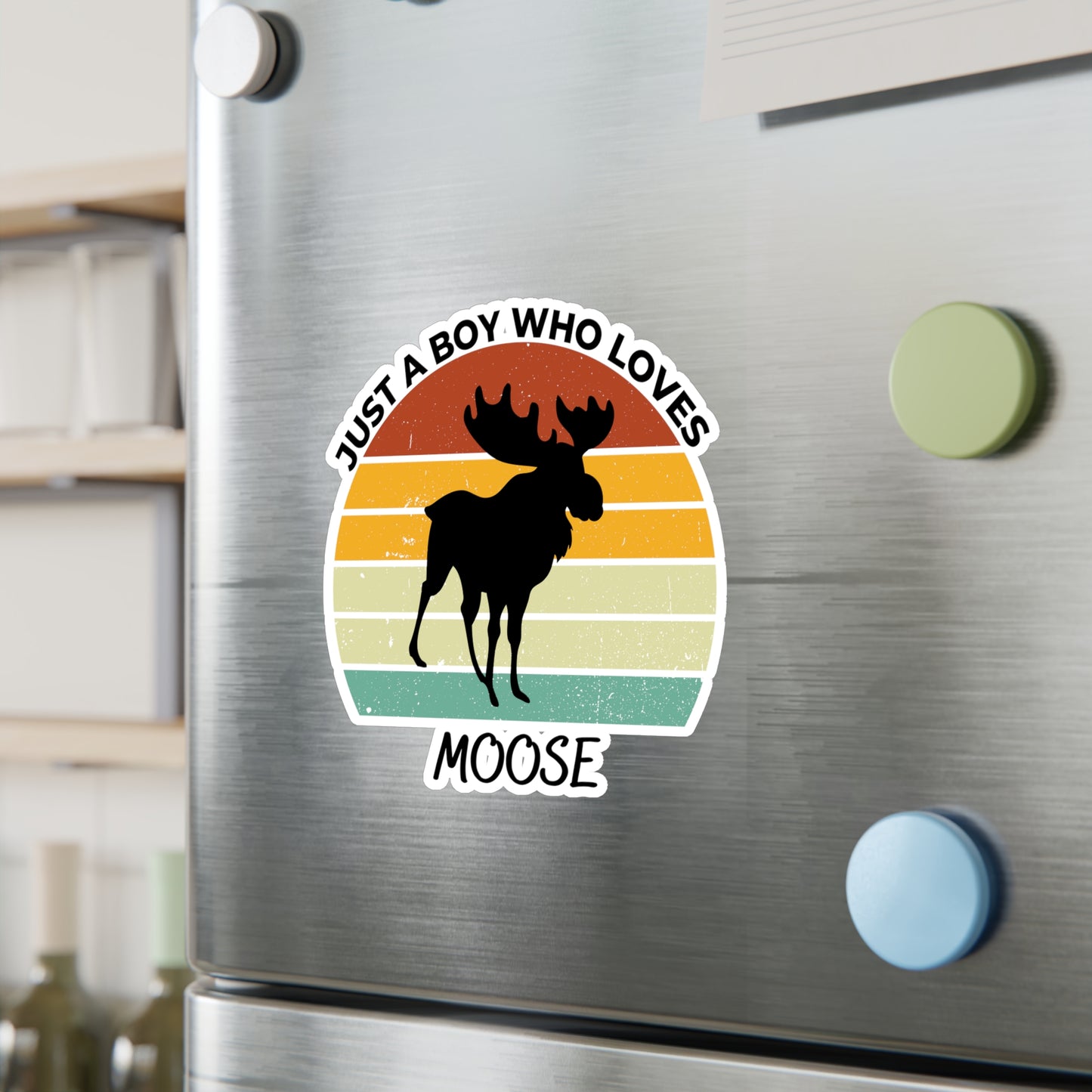 Just a Boy Who Loves Moose Kiss-Cut Vinyl Decals