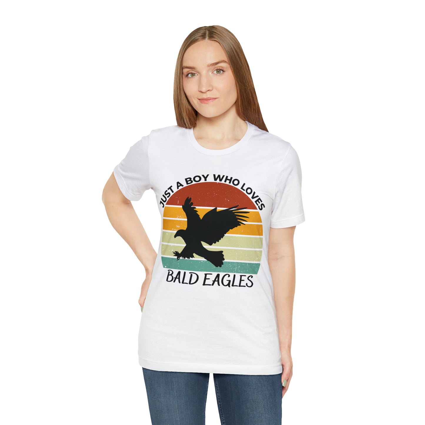 Just a Boy Who Loves Bald Eagles Short Sleeve Tee