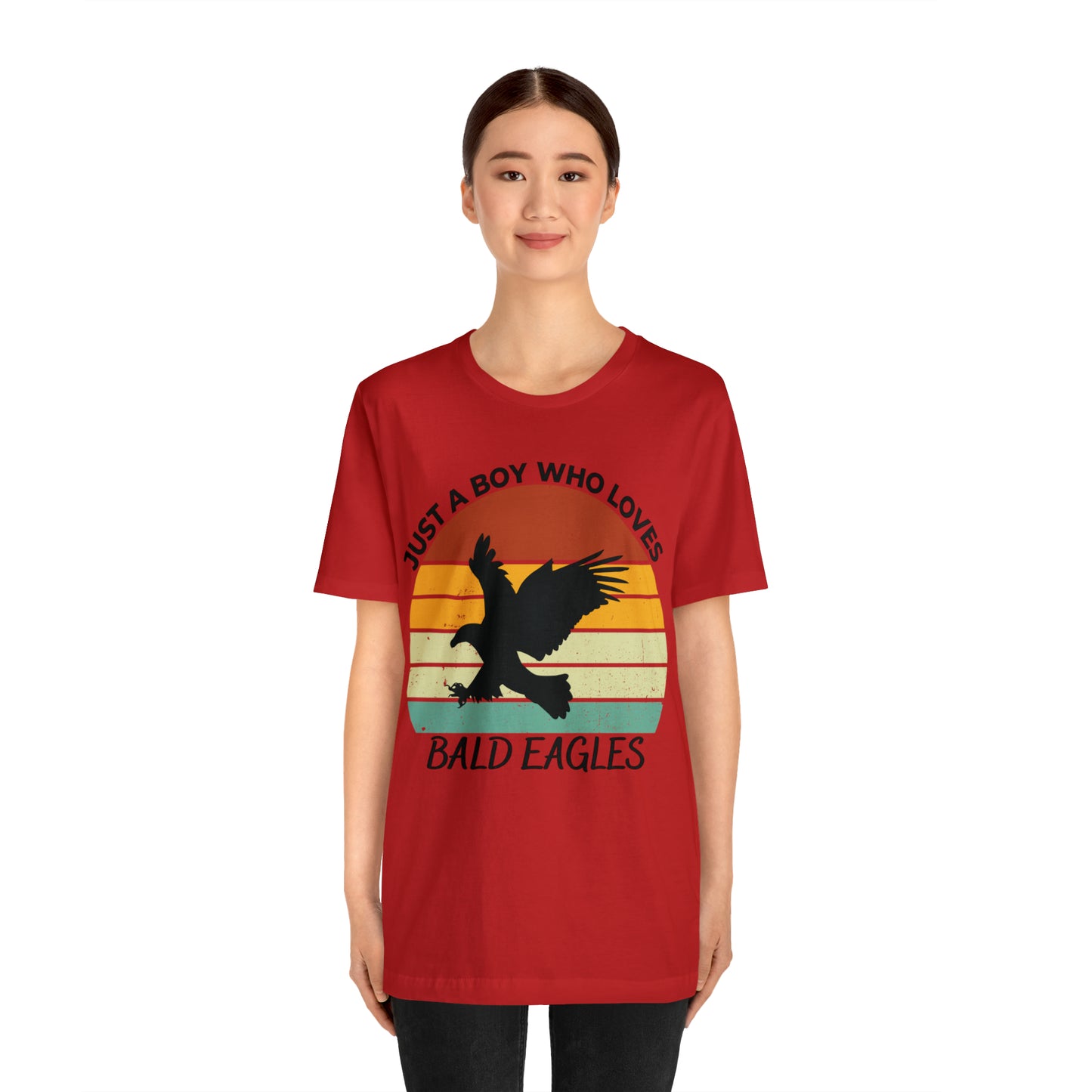 Just a Boy Who Loves Bald Eagles Short Sleeve Tee