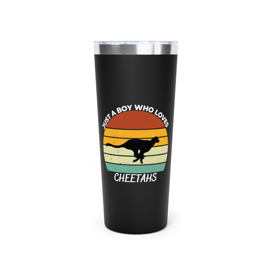 Just a Boy Who Loves Cheetahs Copper Vacuum Insulated Tumbler, 22oz