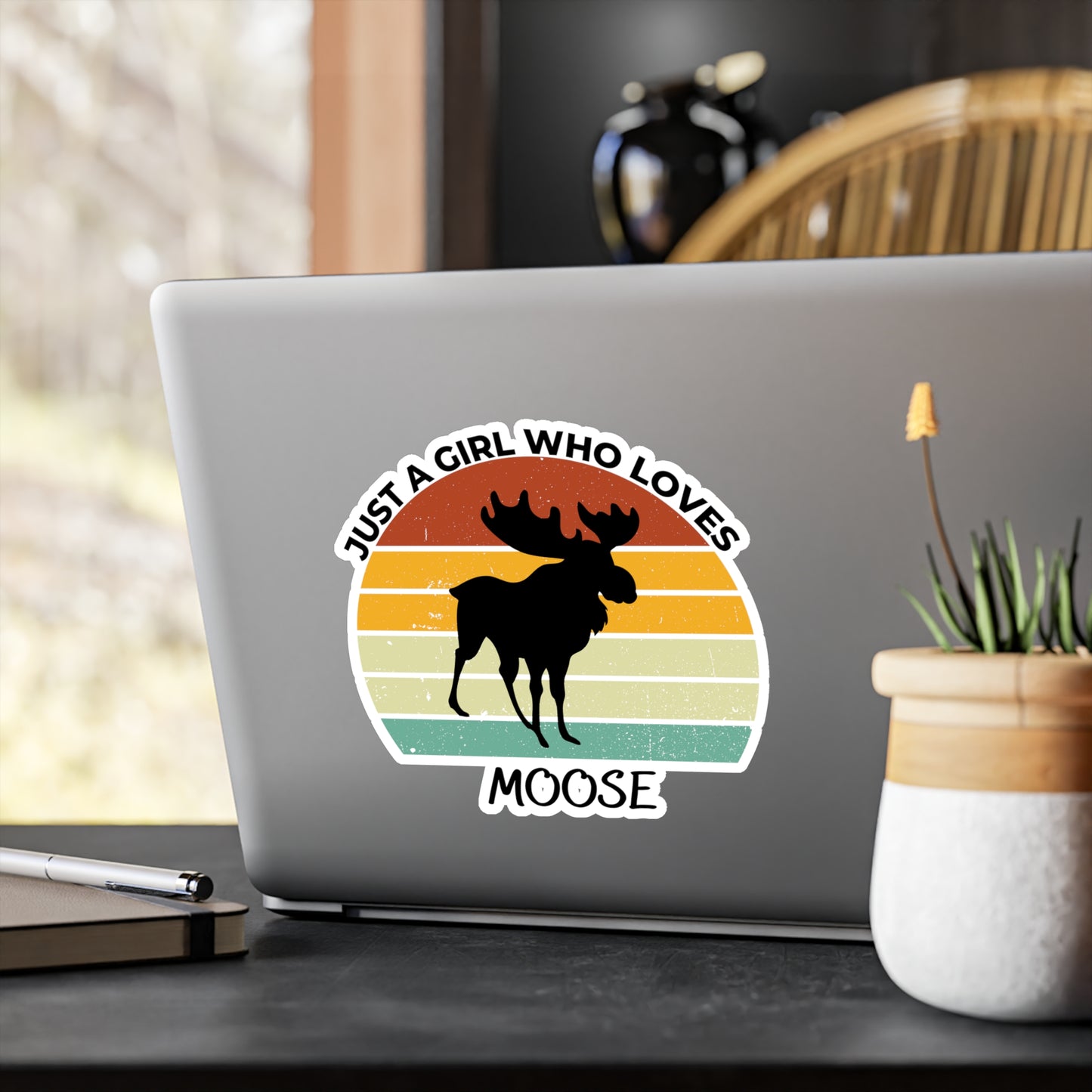 Just a Girl Who Loves Moose Kiss-Cut Vinyl Decals