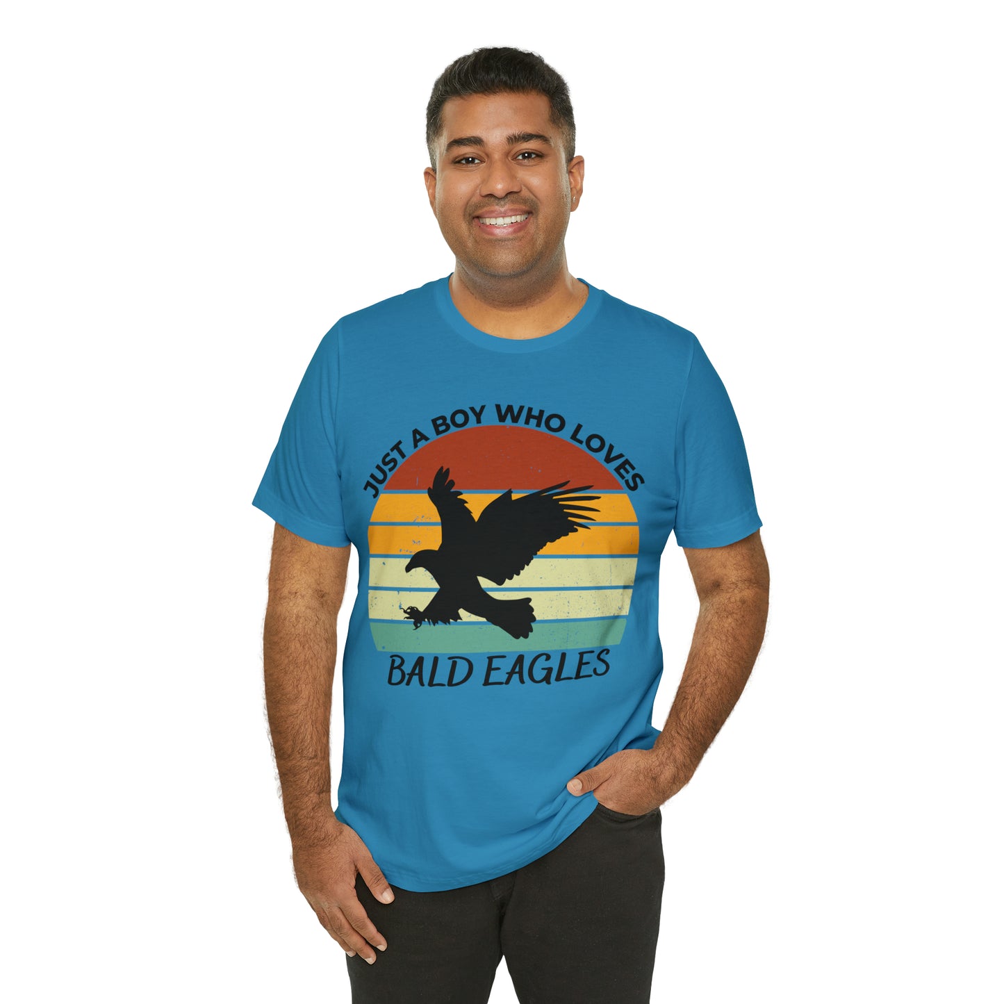 Just a Boy Who Loves Bald Eagles Short Sleeve Tee