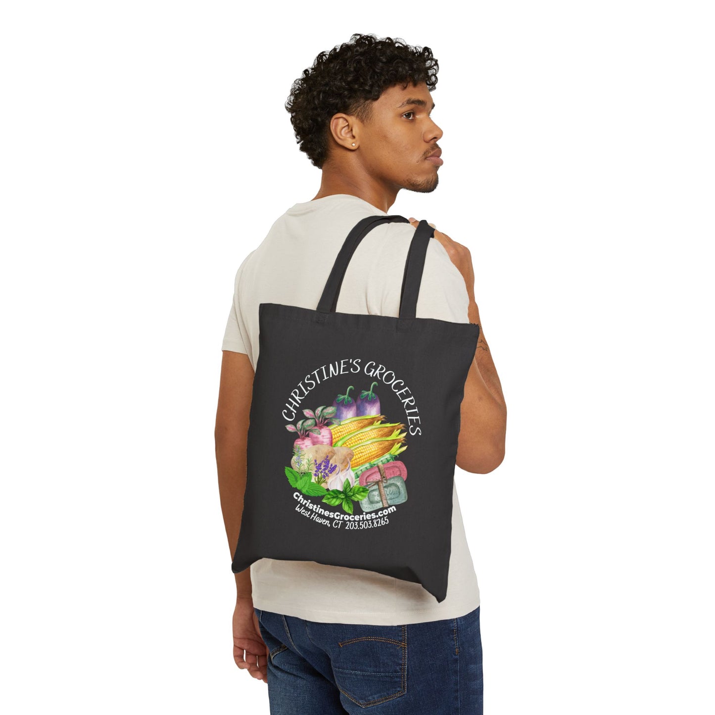 Christine's Groceries Cotton Canvas Tote Bag