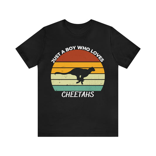 Just a Boy Who Loves Cheetahs Short Sleeve Tee