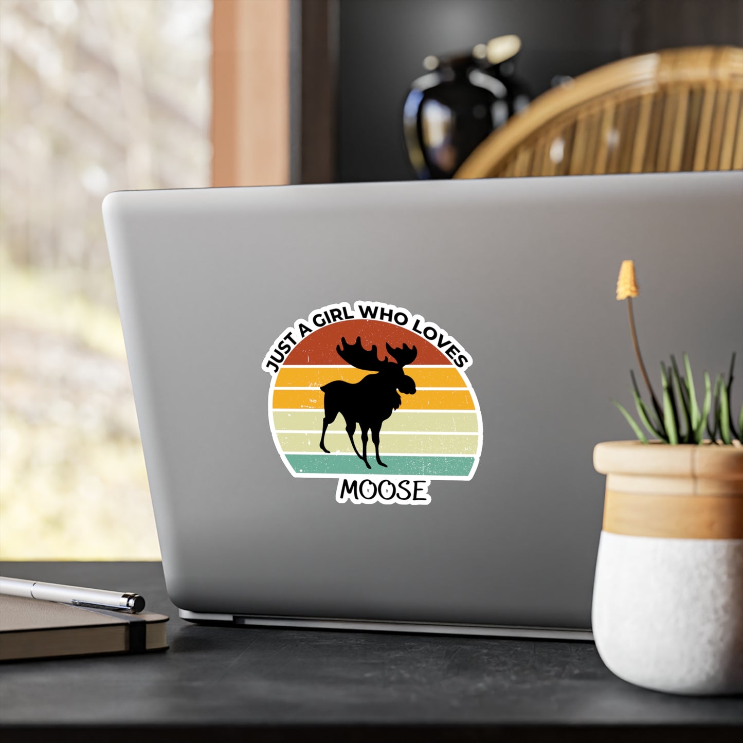 Just a Girl Who Loves Moose Kiss-Cut Vinyl Decals