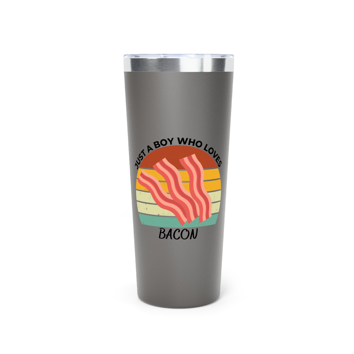 Just a Boy Who Loves Bacon Copper Vacuum Insulated Tumbler, 22oz