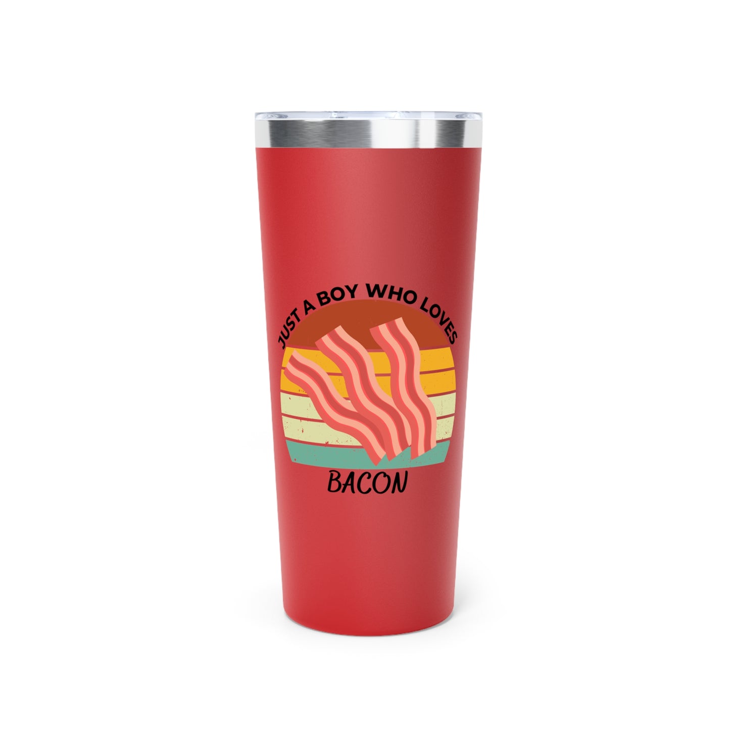 Just a Boy Who Loves Bacon Copper Vacuum Insulated Tumbler, 22oz