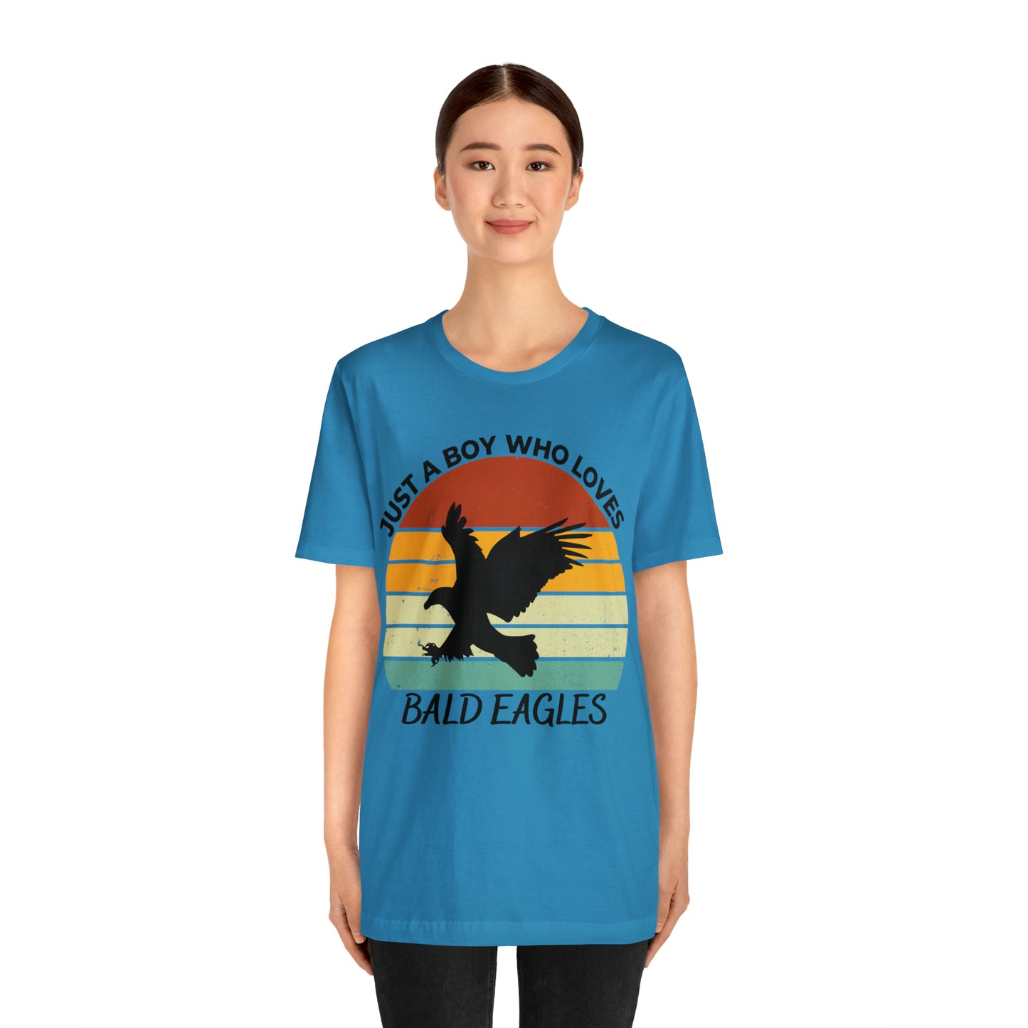 Just a Boy Who Loves Bald Eagles Short Sleeve Tee