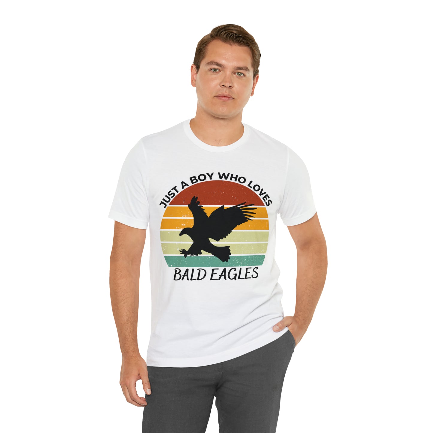 Just a Boy Who Loves Bald Eagles Short Sleeve Tee