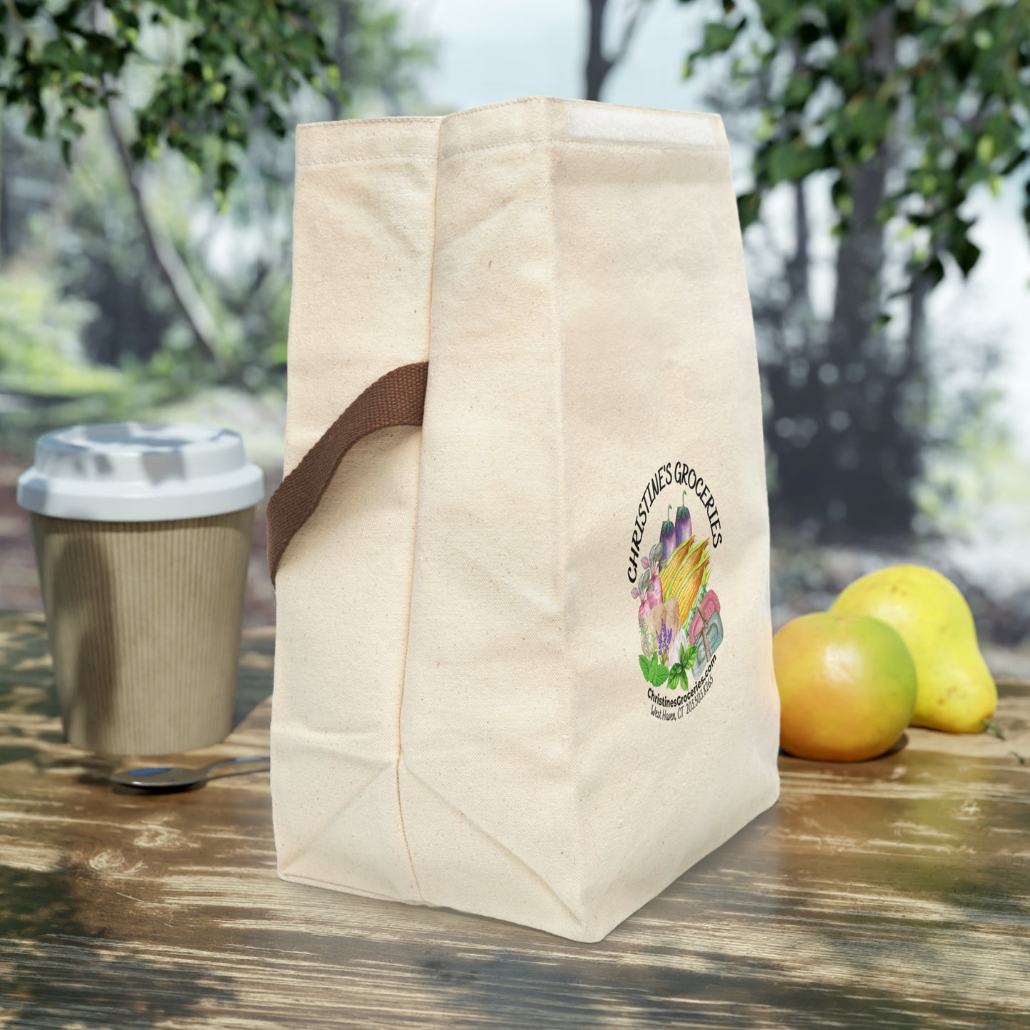 Christine's Groceries Canvas Lunch Bag With Strap