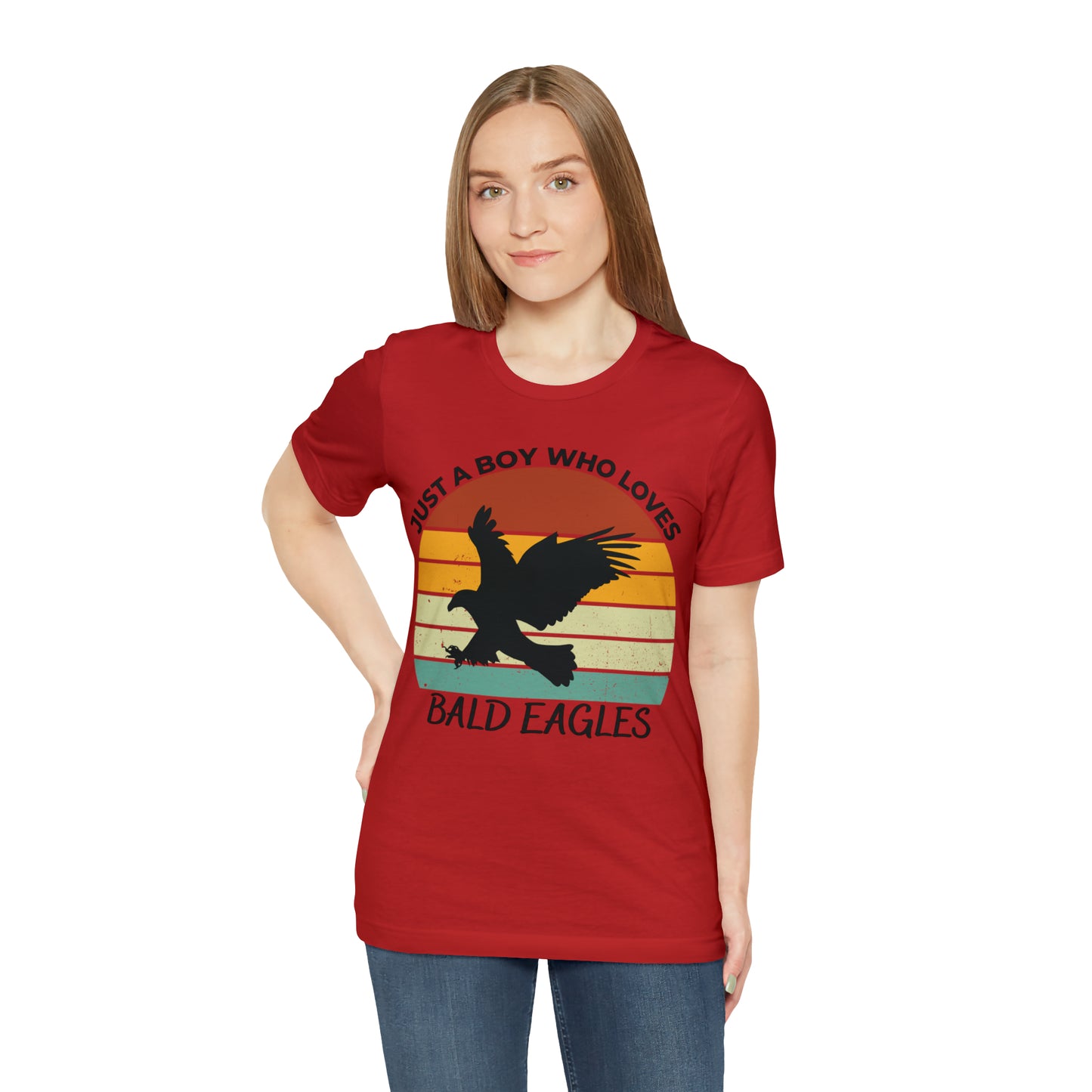 Just a Boy Who Loves Bald Eagles Short Sleeve Tee