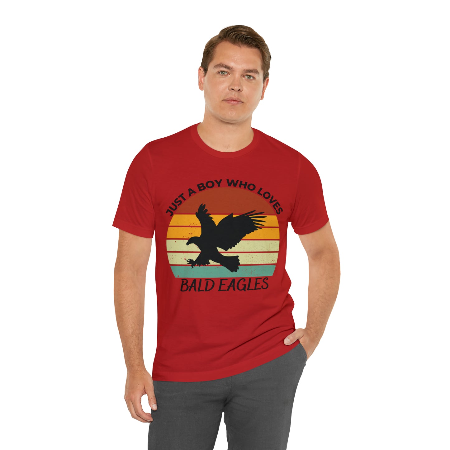 Just a Boy Who Loves Bald Eagles Short Sleeve Tee