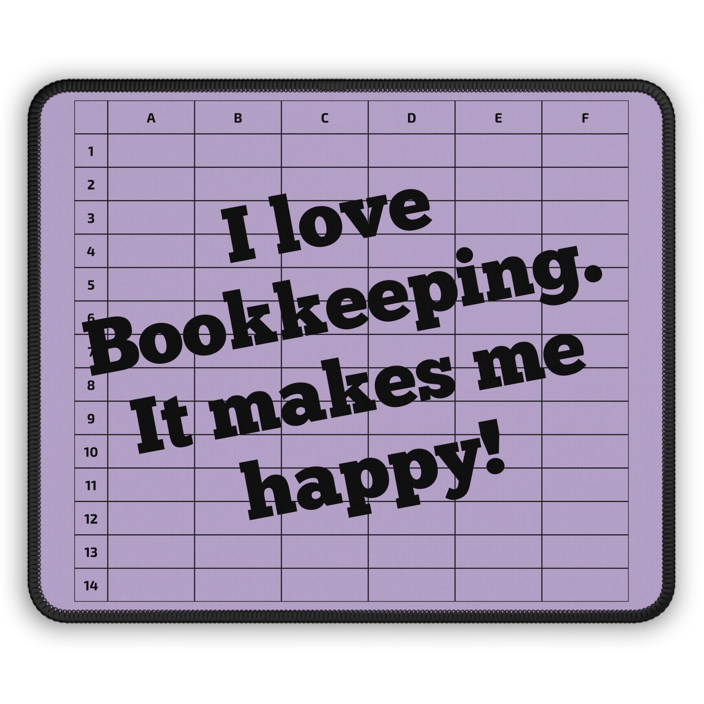 I Love Bookkeeping Mousepad – Smooth Surface, Non-Slip Base, Gift for Accountants & Gamers, Fun & Durable Desk Accessory - Purple