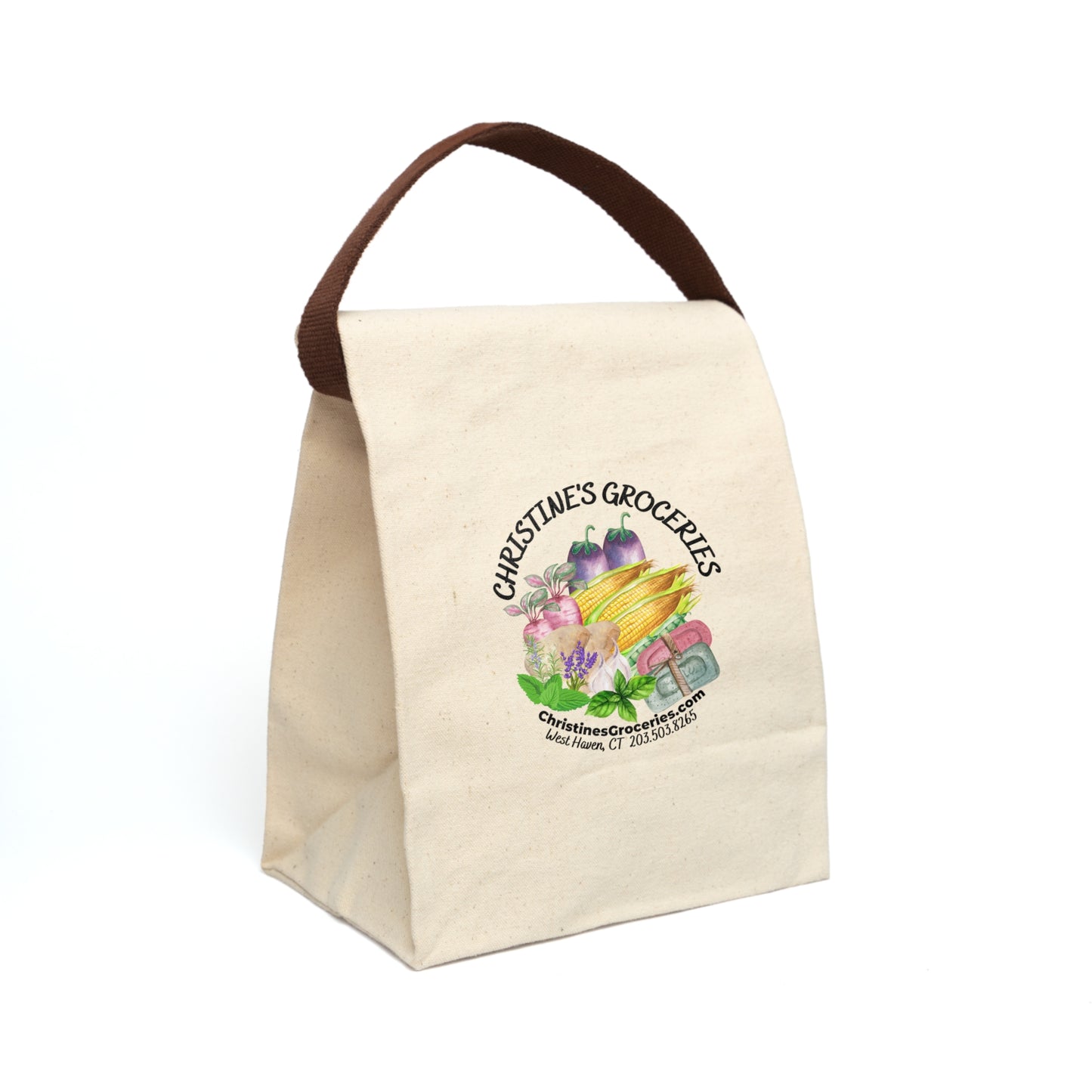 Christine's Groceries Canvas Lunch Bag With Strap