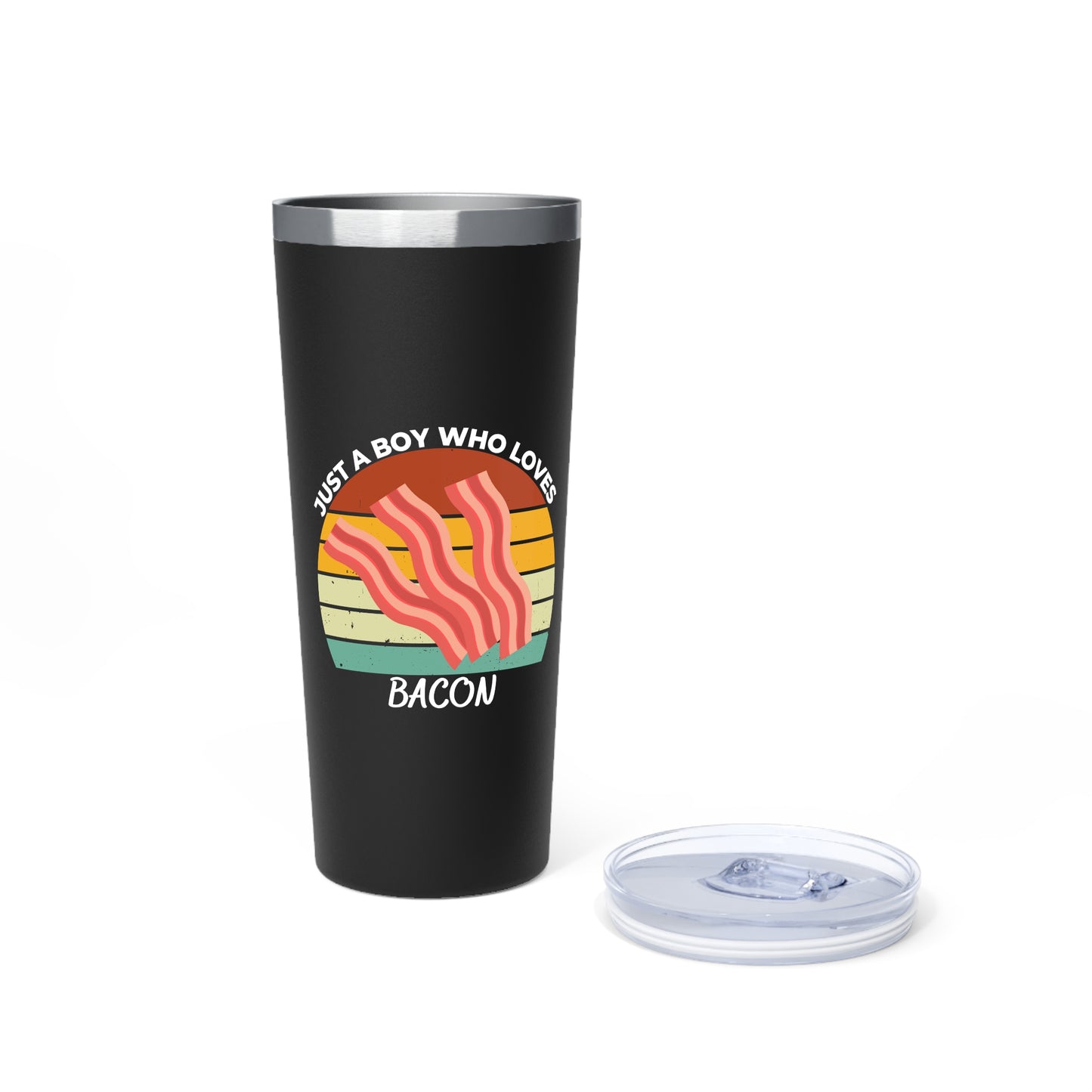 Just a Boy Who Loves Bacon Copper Vacuum Insulated Tumbler, 22oz