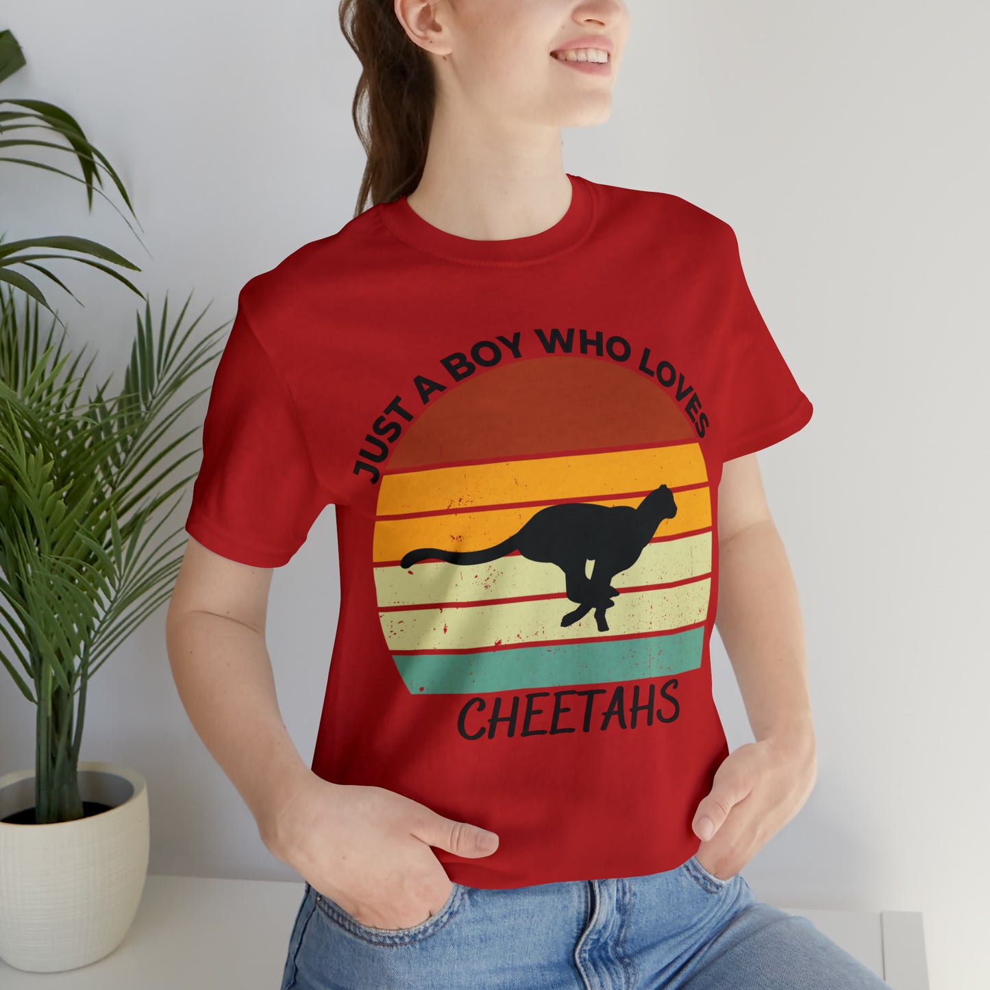 Just a Boy Who Loves Cheetahs Short Sleeve Tee