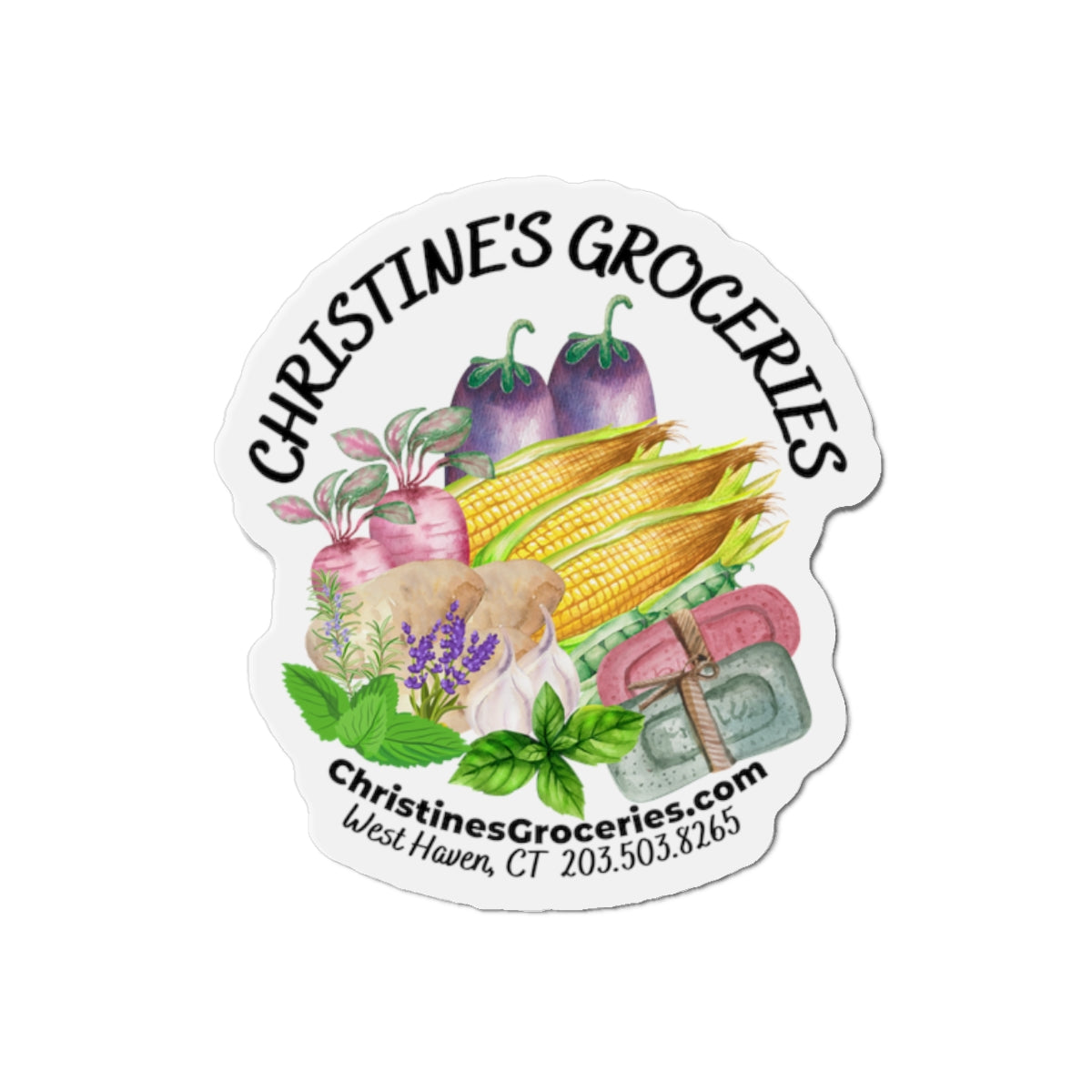 Christine's Groceries Die-Cut Magnets