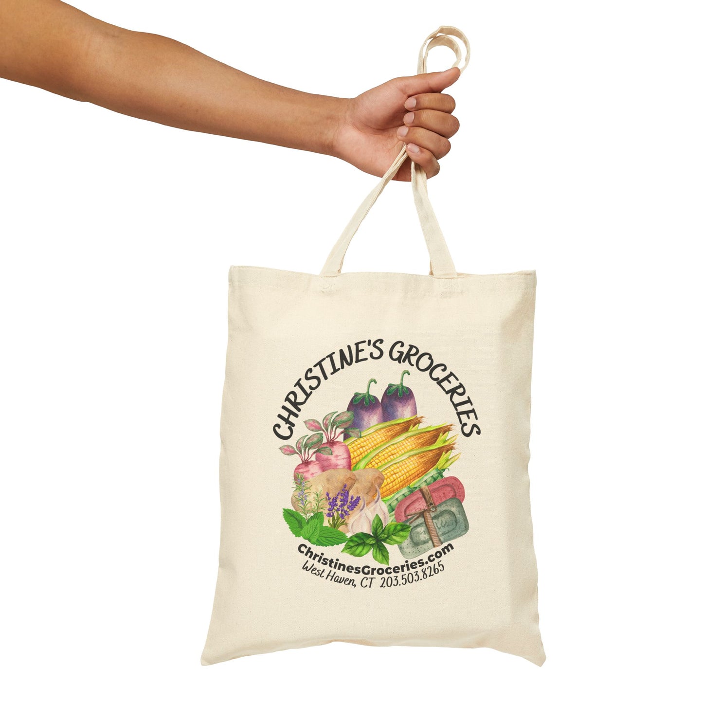 Christine's Groceries Cotton Canvas Tote Bag