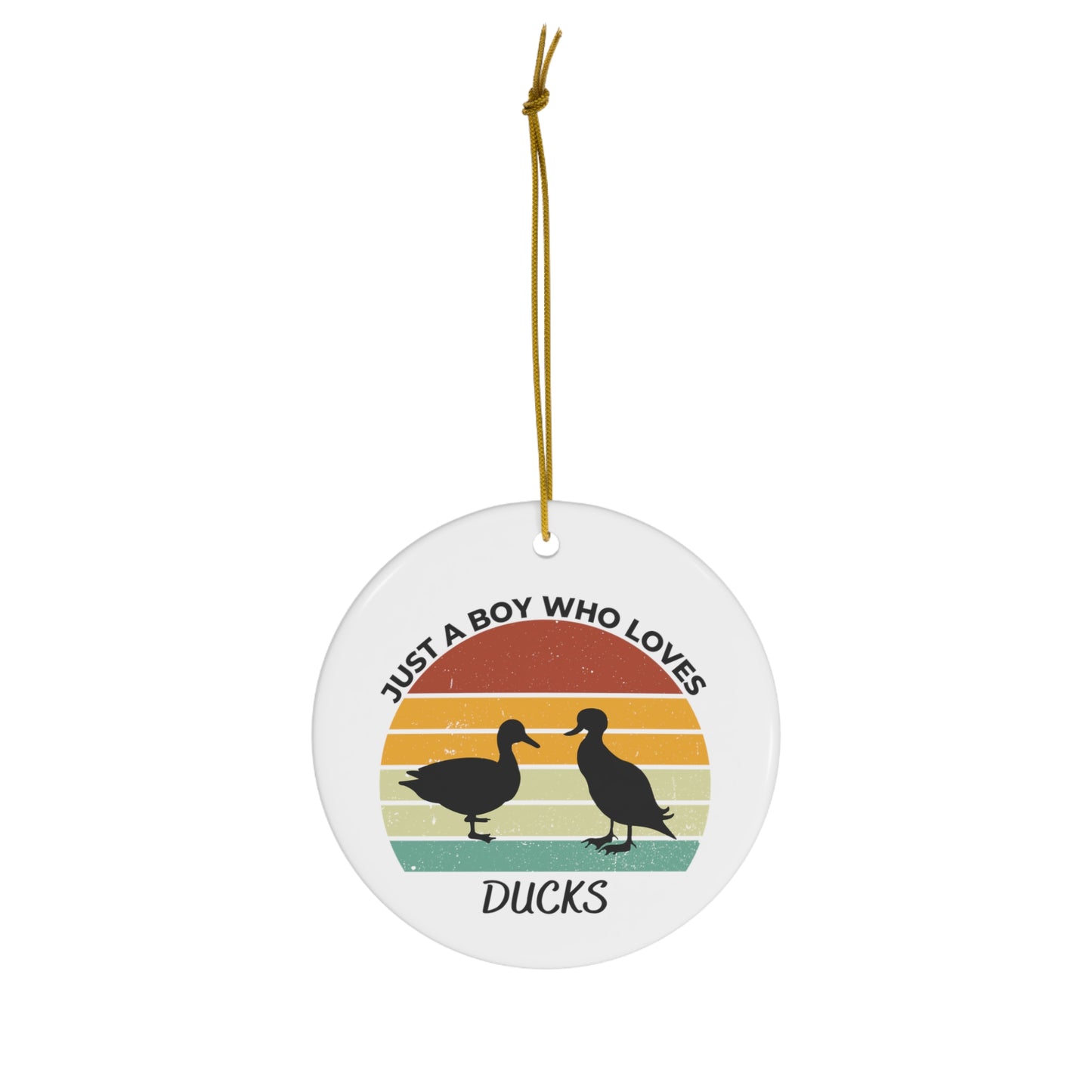 Just a Boy Who Loves Ducks Ceramic Ornament, 3 Shapes