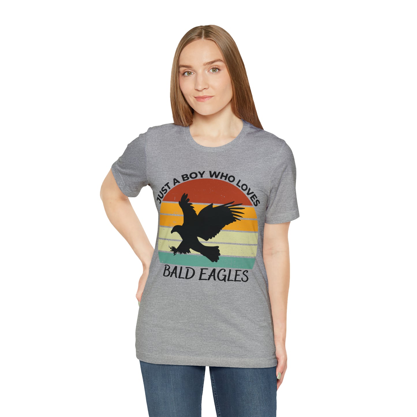 Just a Boy Who Loves Bald Eagles Short Sleeve Tee