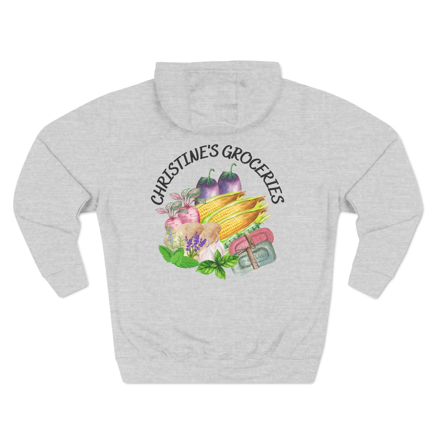 Christine's Groceries Logo Three-Panel Fleece Hoodie