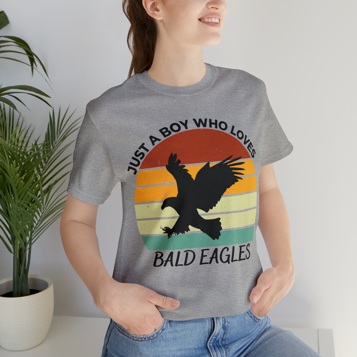 Just a Boy Who Loves Bald Eagles Short Sleeve Tee