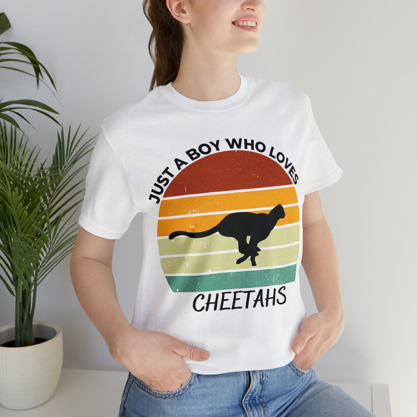 Just a Boy Who Loves Cheetahs Short Sleeve Tee