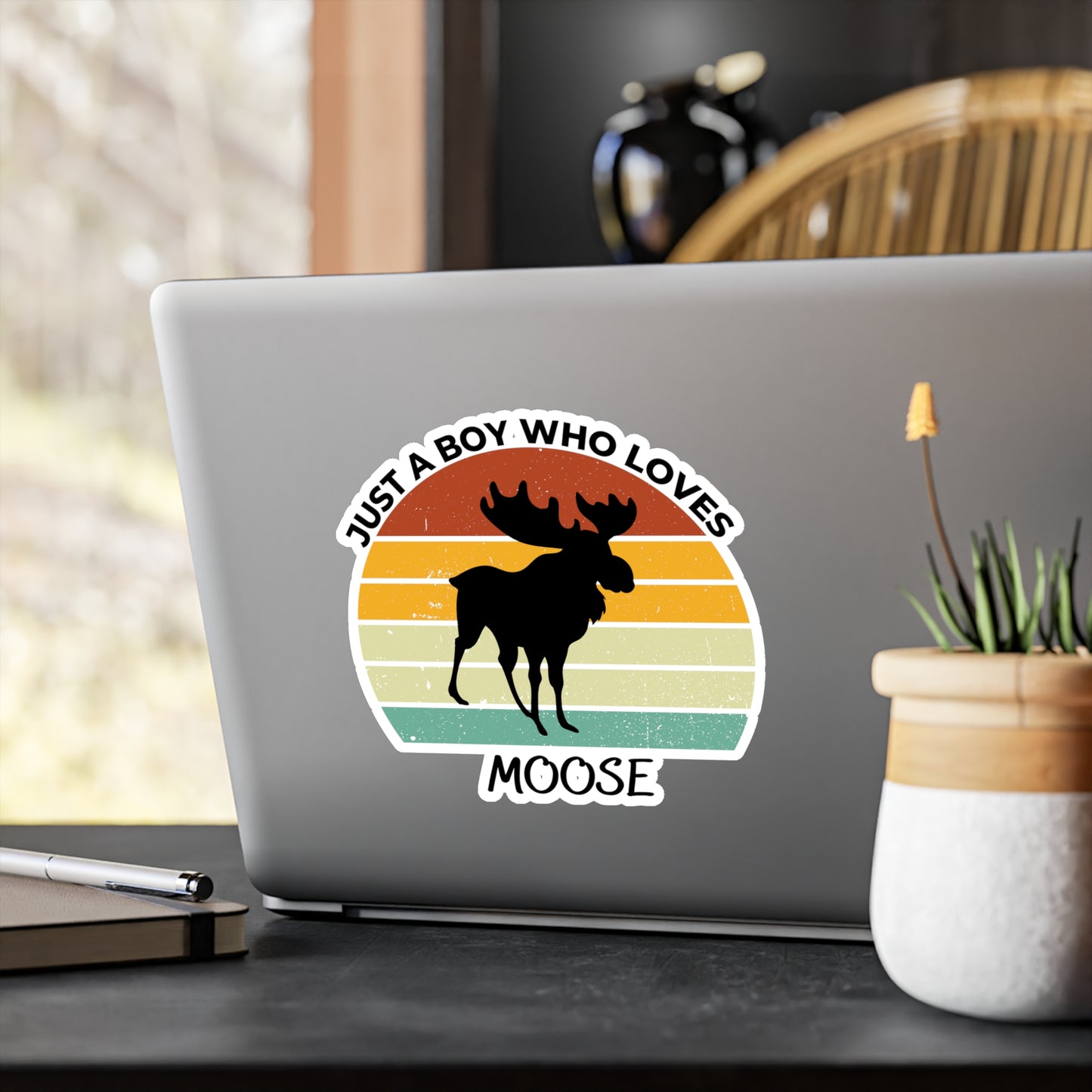 Just a Boy Who Loves Moose Kiss-Cut Vinyl Decals