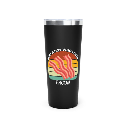 Just a Boy Who Loves Bacon Copper Vacuum Insulated Tumbler, 22oz