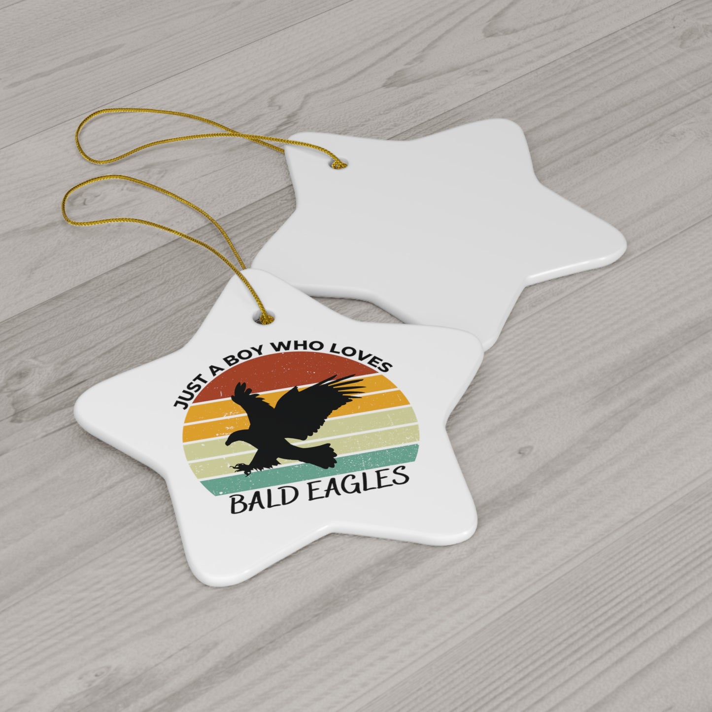 Just a Boy Who Loves Bald Eagles Ceramic Ornament, 3 Shapes