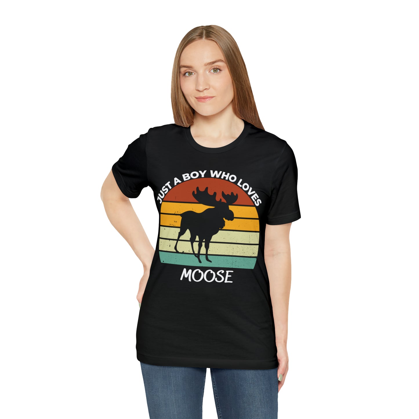 Just a Boy Who Loves Moose Short Sleeve Tee