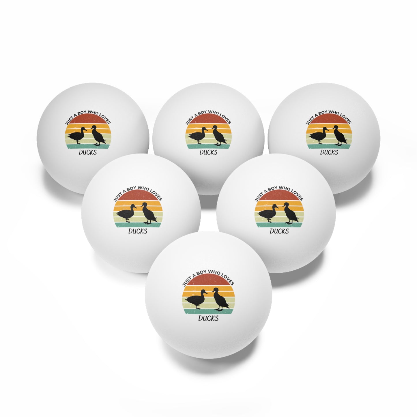 Just a Boy Who Loves Ducks Ping Pong Balls, 6 pcs