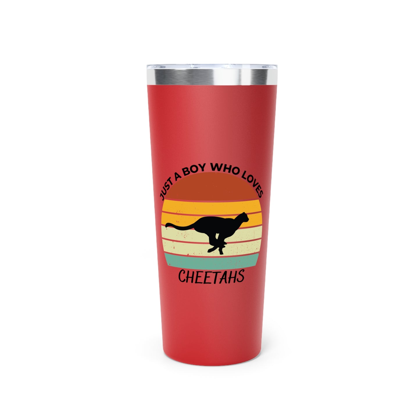 Just a Boy Who Loves Cheetahs Copper Vacuum Insulated Tumbler, 22oz