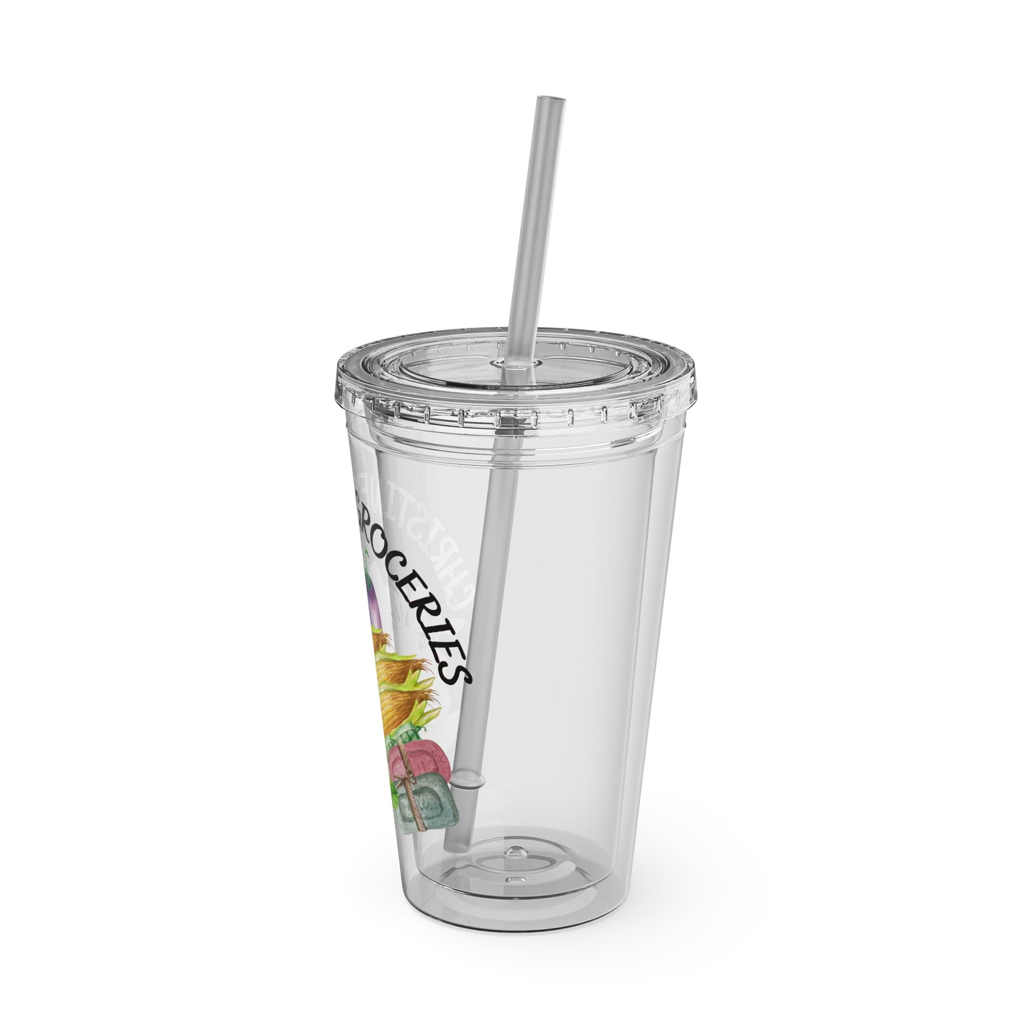 Christine's Groceries Sunsplash Tumbler with Straw, 16oz