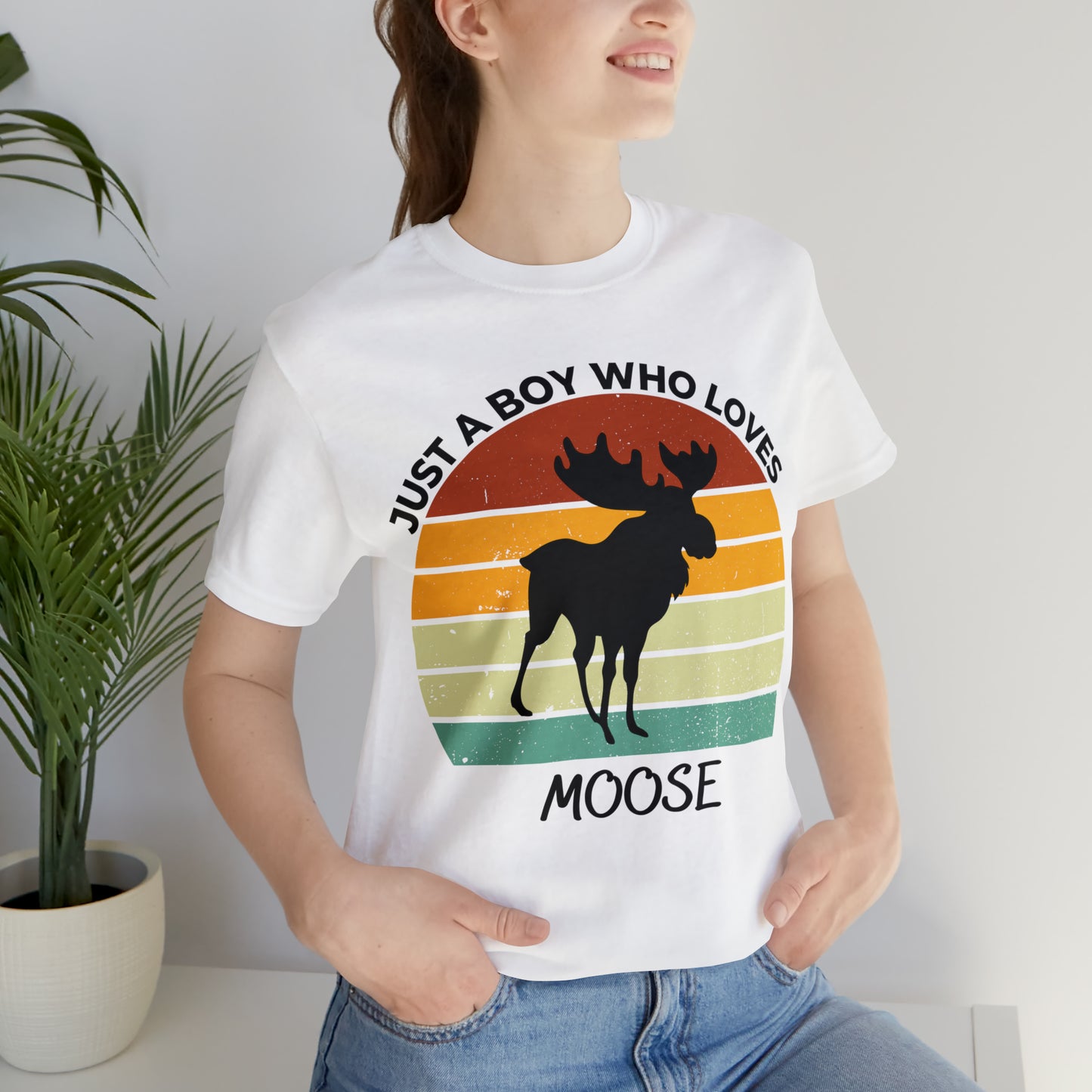 Just a Boy Who Loves Moose Short Sleeve Tee