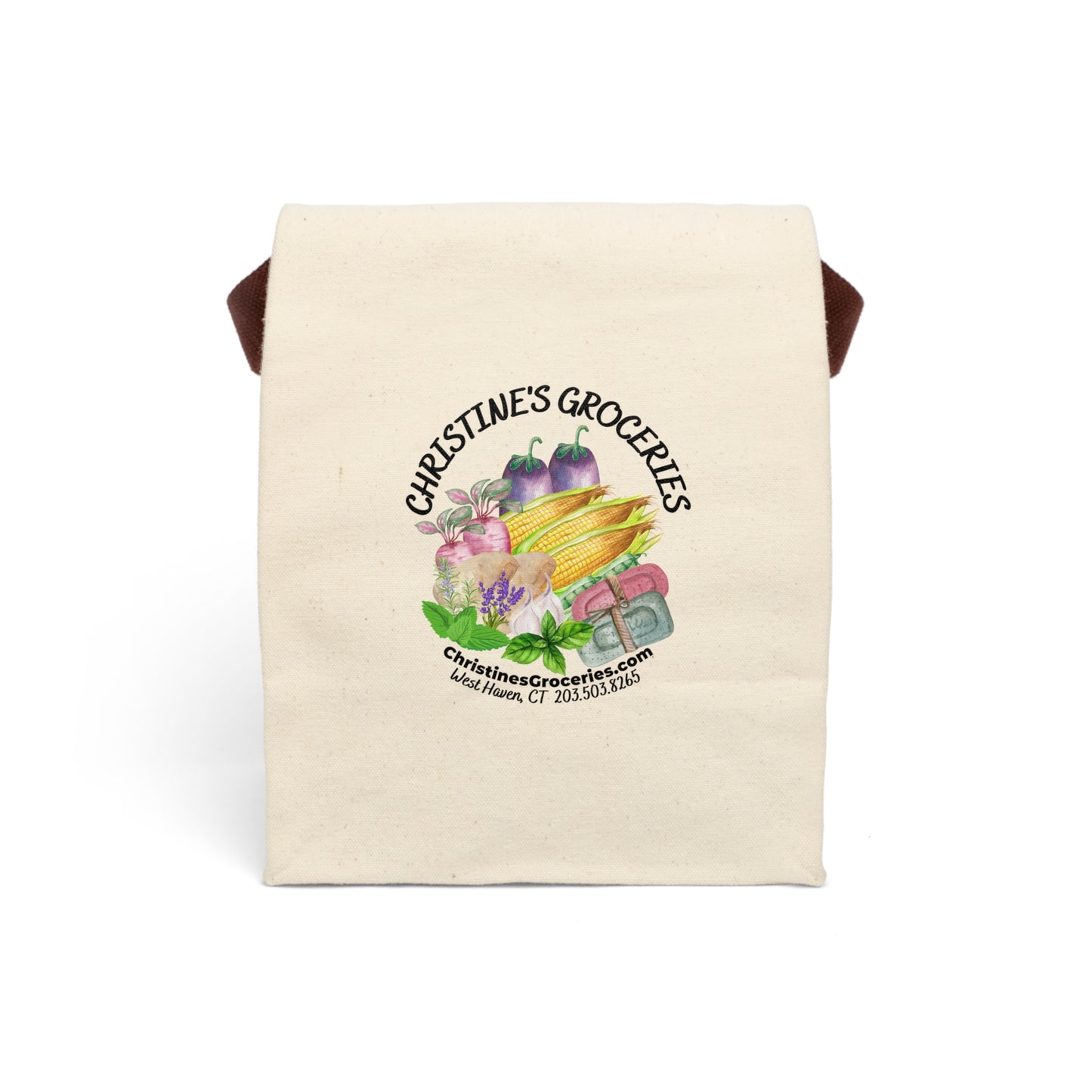 Christine's Groceries Canvas Lunch Bag With Strap