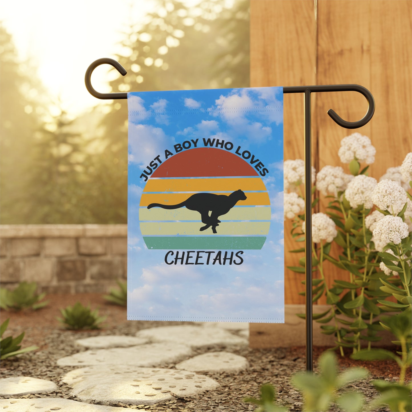 Just a Boy Who Loves Cheetahs Garden & House Banner