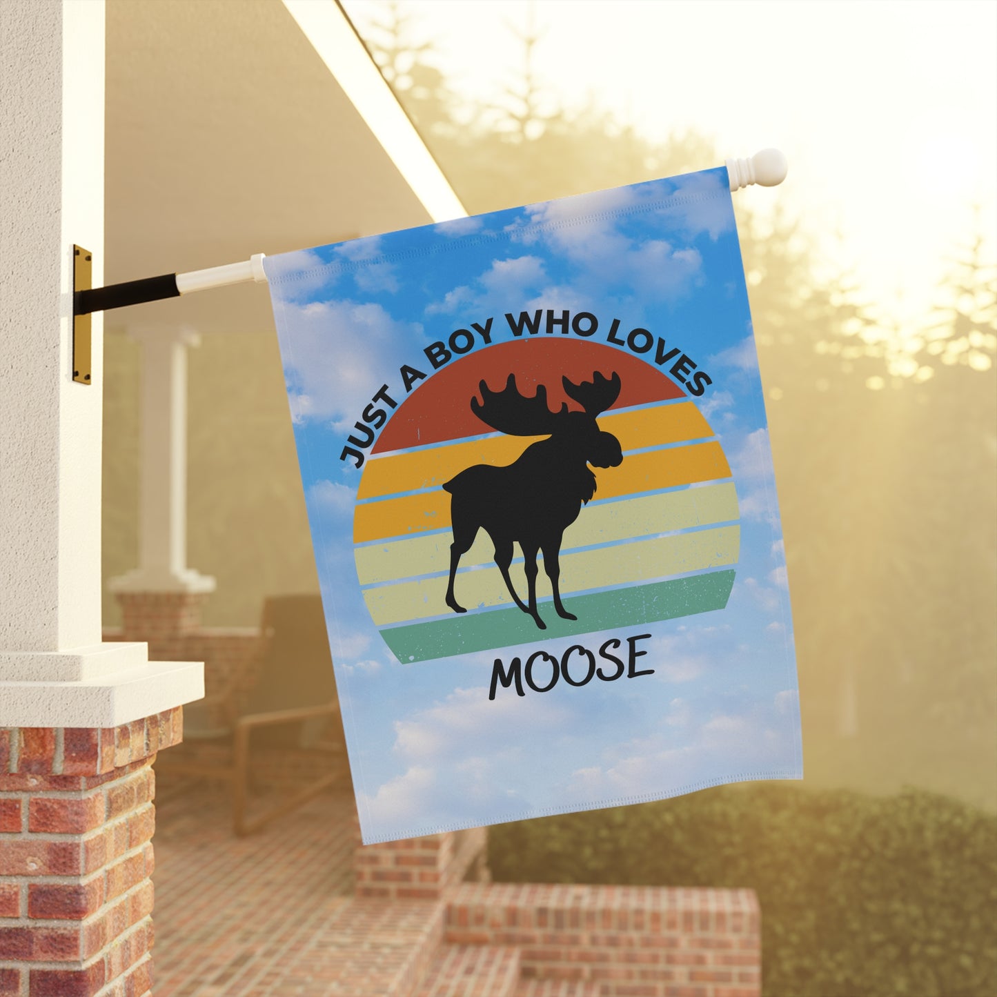 Just a Boy Who Loves Moose Garden & House Banner