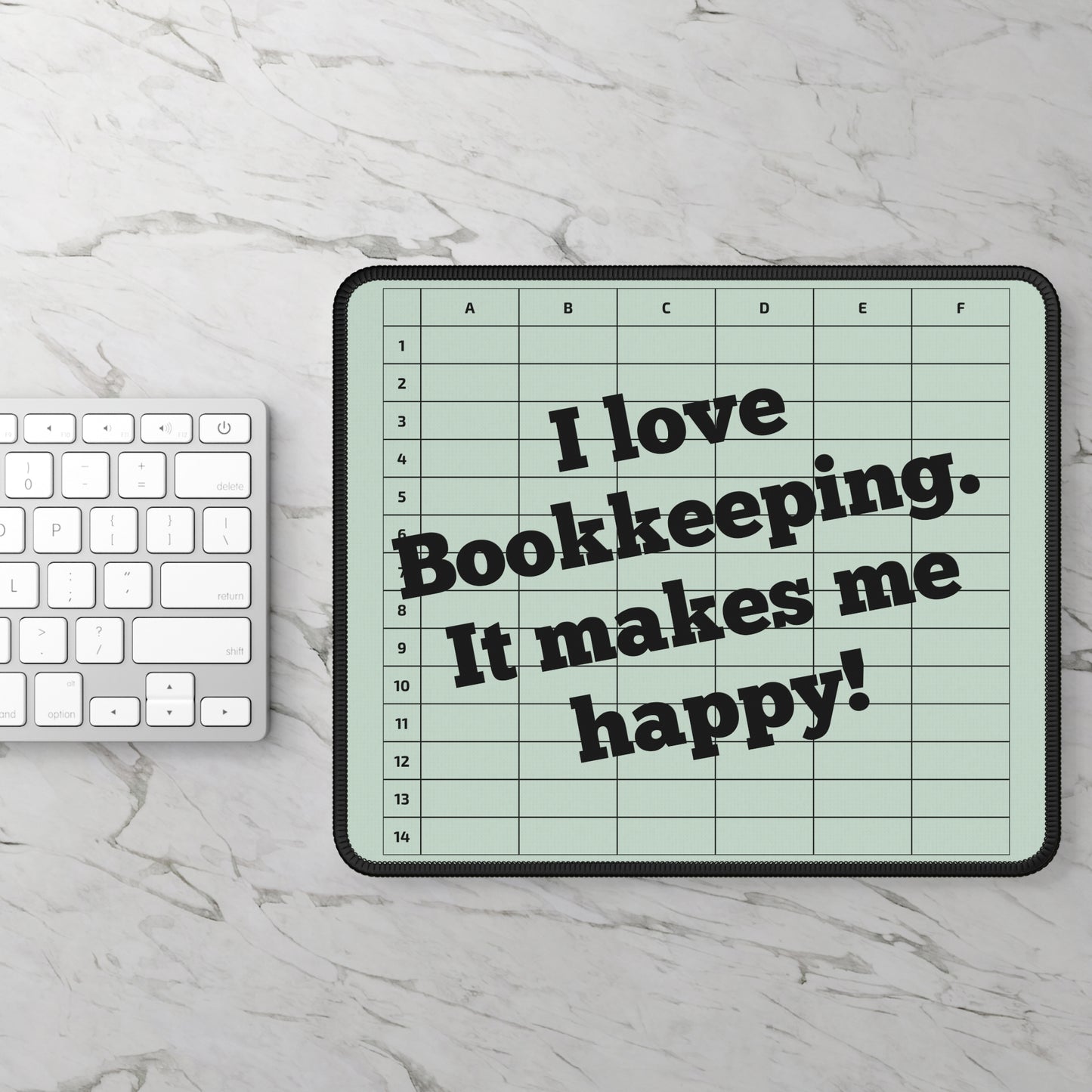I Love Bookkeeping Mousepad – Smooth Surface, Non-Slip Base, Gift for Accountants & Gamers, Fun & Durable Desk Accessory - Green
