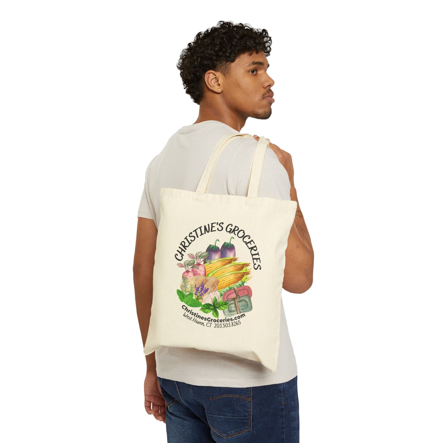 Christine's Groceries Cotton Canvas Tote Bag