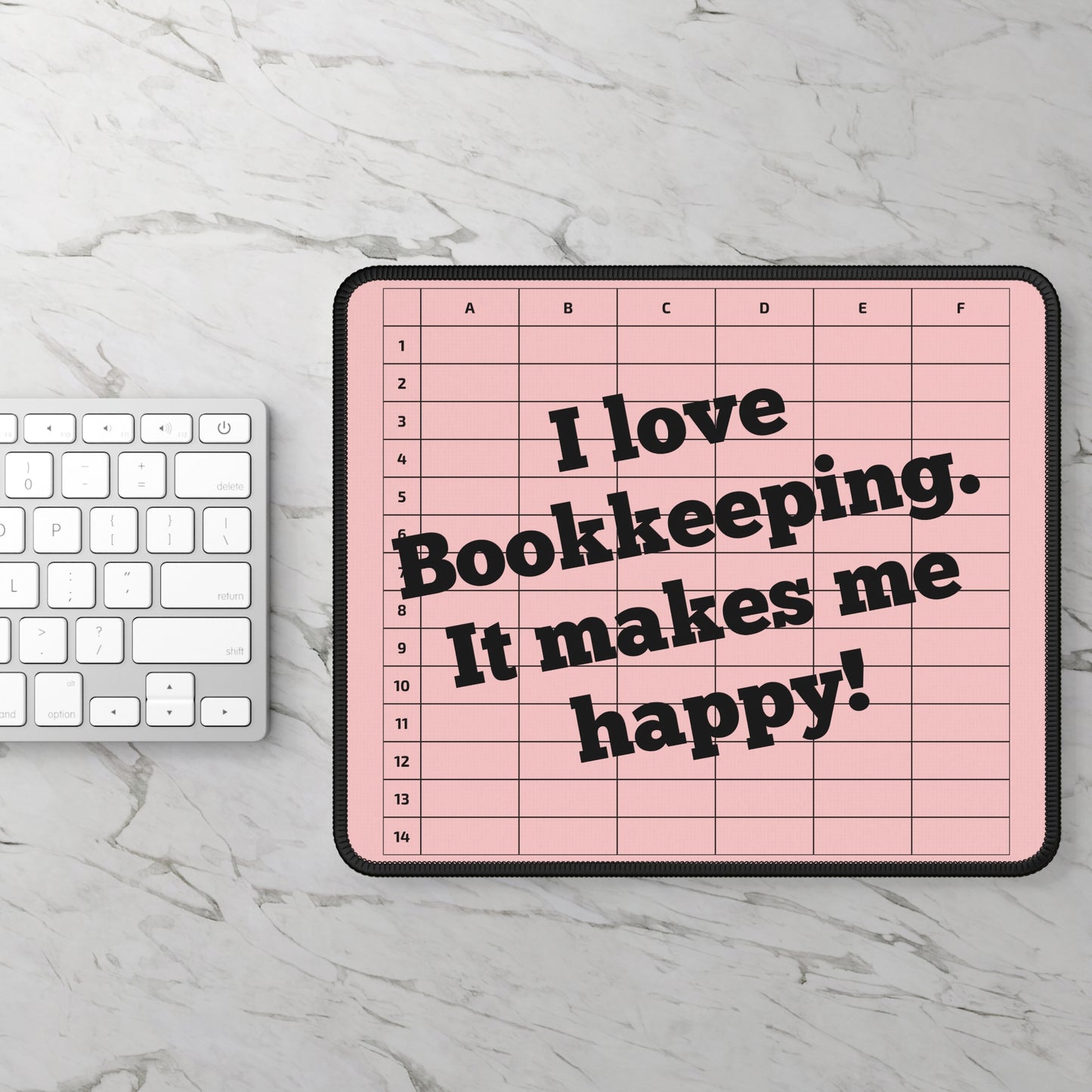 I Love Bookkeeping Mousepad – Smooth Surface, Non-Slip Base, Gift for Accountants & Gamers, Fun & Durable Desk Accessory - Pink
