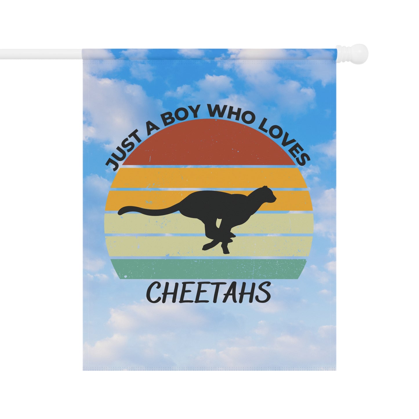 Just a Boy Who Loves Cheetahs Garden & House Banner