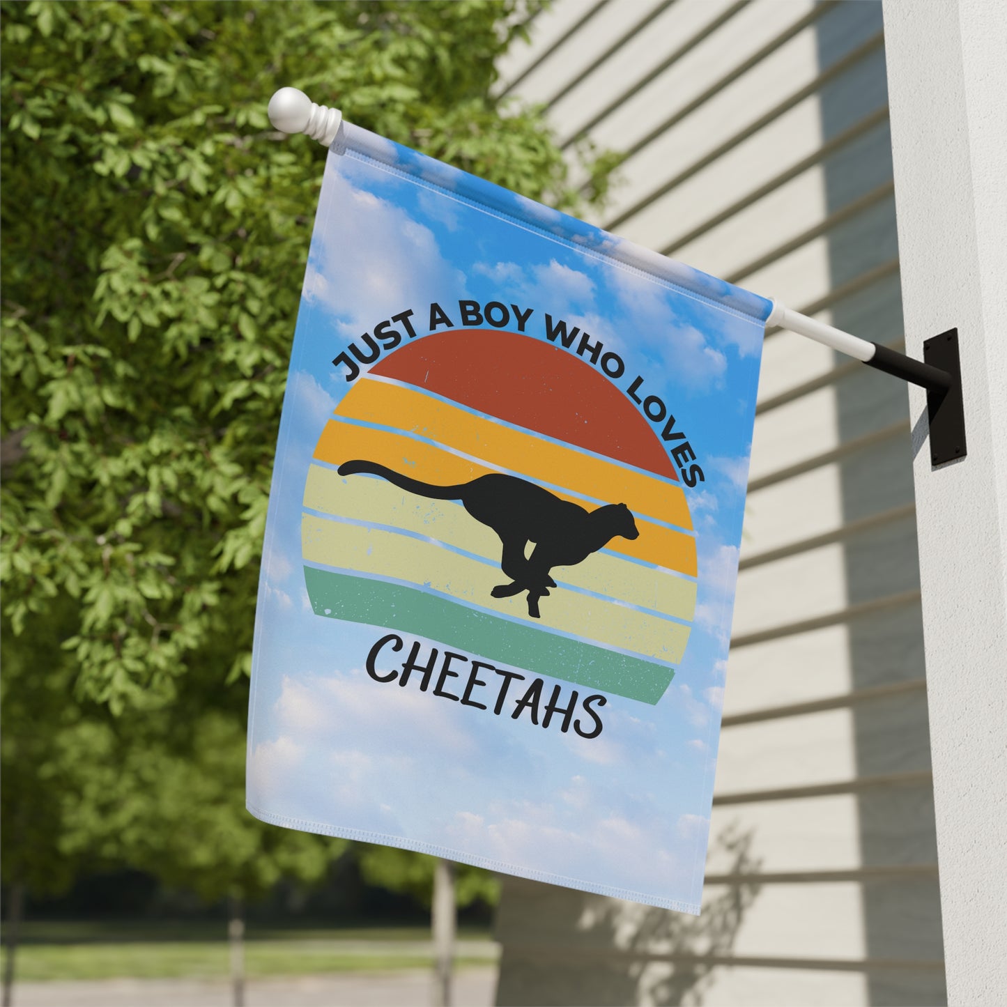 Just a Boy Who Loves Cheetahs Garden & House Banner