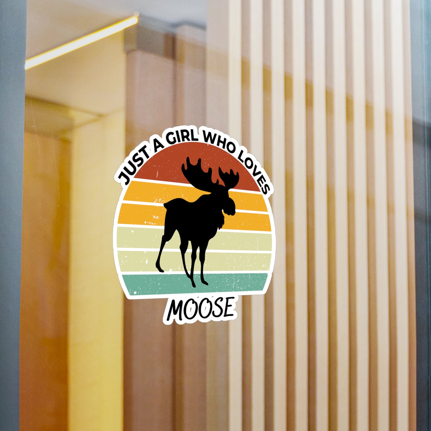 Just a Girl Who Loves Moose Kiss-Cut Vinyl Decals