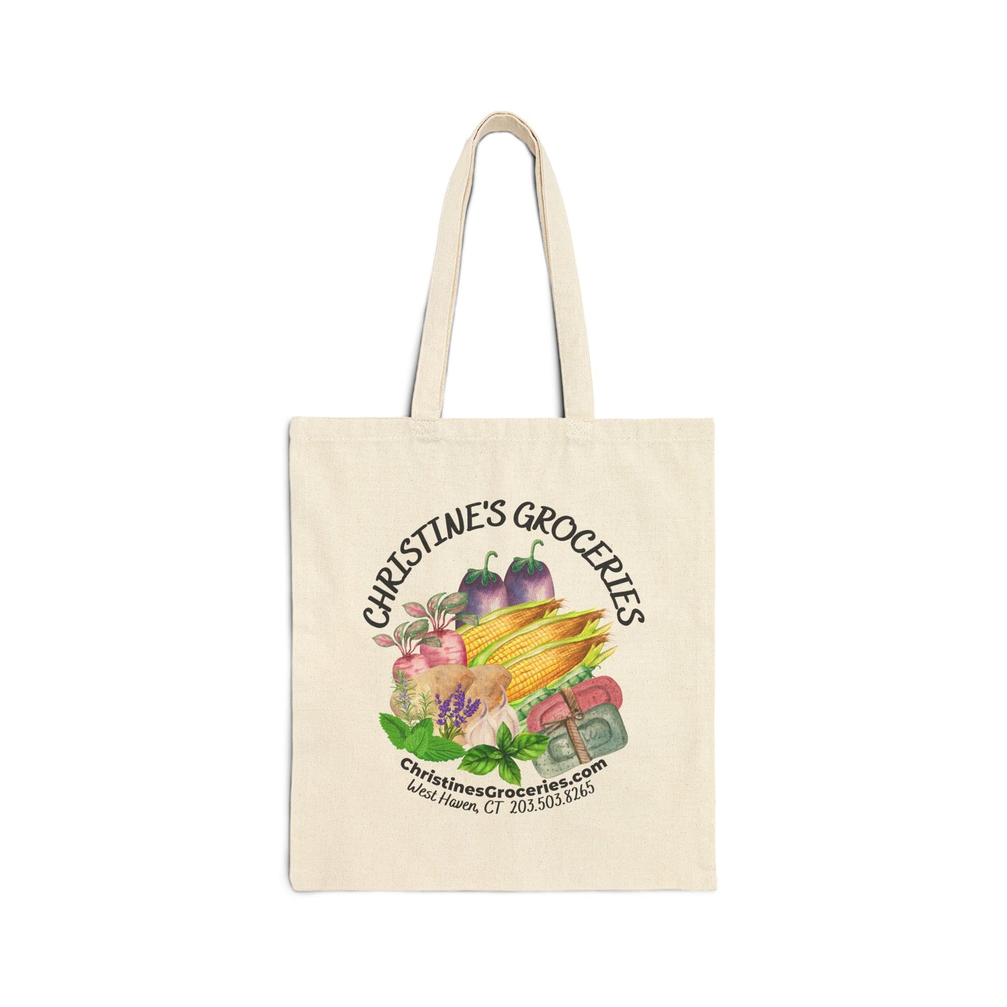 Christine's Groceries Cotton Canvas Tote Bag