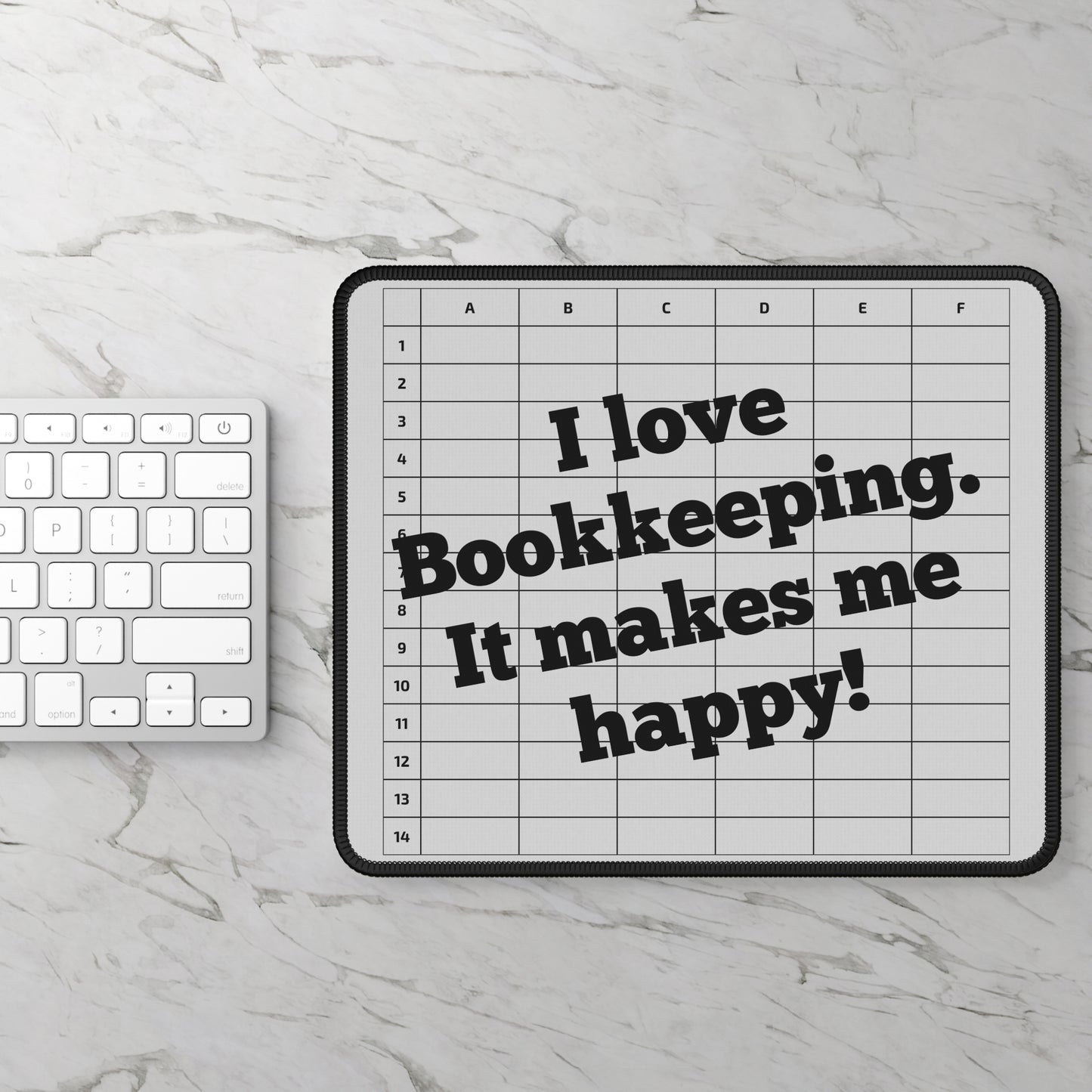 "I Love Bookkeeping Mousepad – Smooth Surface, Non-Slip Base, Gift for Accountants & Gamers, Fun & Durable Desk Accessory" - Gray